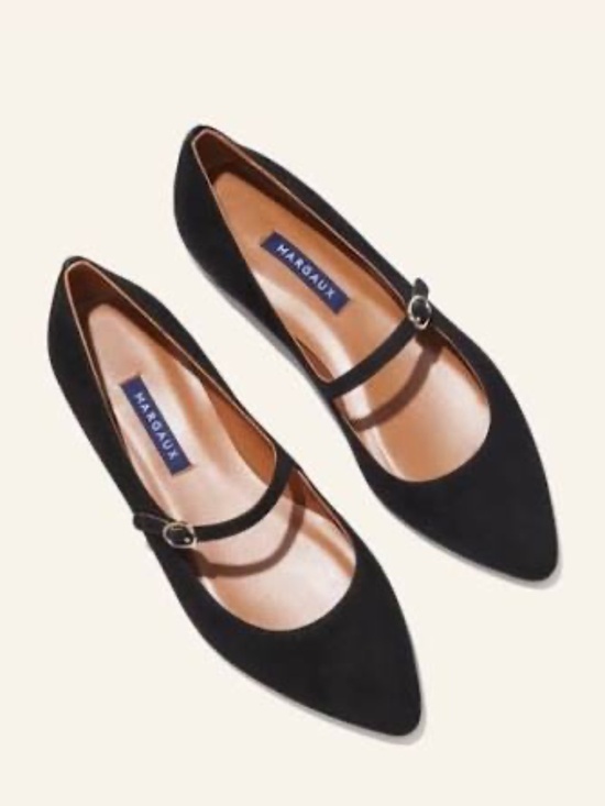 Margaux Shoes - Margaux NY Black Suede Mary Jane Flats Size 39 W (US Size 8.5-9)
